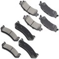 Brake Pad Set 8pcs Front Semi Metal Rear Ceramic D785 D792 For Chevrolet Silverado 1500 Suburban Tahoe Astro And Gmc Sierra 