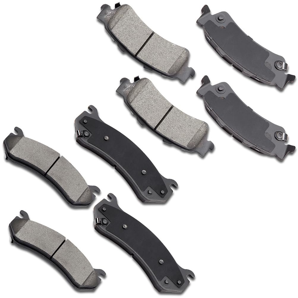 Brake Pad Set 8pcs Front Semi Metal Rear Ceramic D785 D792 For Chevrolet Silverado 1500 Suburban Tahoe Astro And Gmc Sierra
