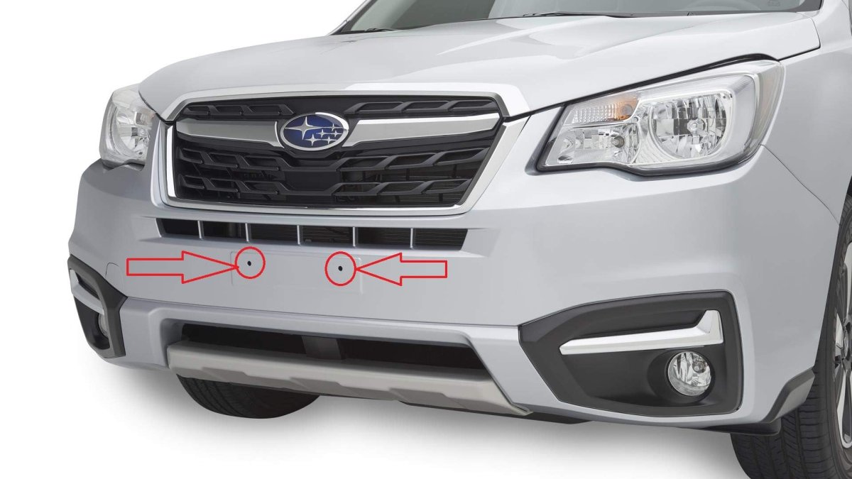 Front License Plate Mount Bracket For Subaru Outback 2000 To 2025 Round Hole Adapter Kit With Toggle Anchors And Bolts Black