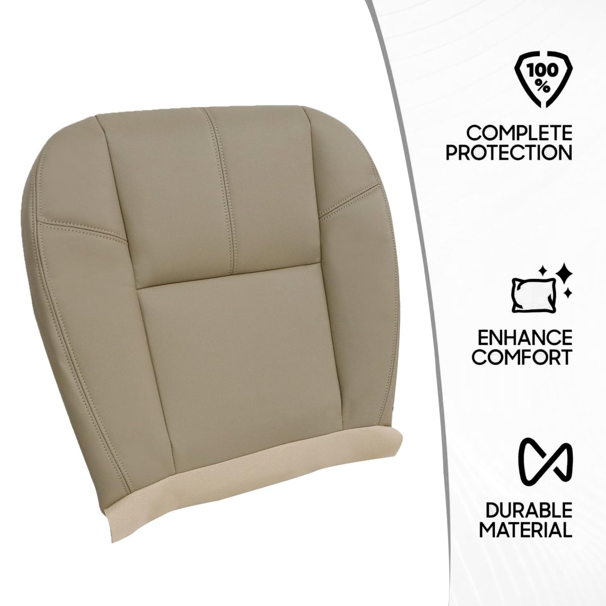 Light Cashmere Tan Driver Replacement Seat Cover For Chevy Silverado Tahoe Suburban Avalanche Gmc Sierra Yukon 2007 2014