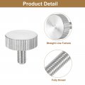 Uxcell M6x12mm Knurled Thumb Screws 5pcs 304 Stainless Steel Flat Head Fully Threaded Bolts Grip Knobs Fasteners