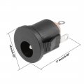 Uxcell 10pcs Pcb Mount 5 5mm X 2 1mm 3 Pin Audio Video Dc Power Connector Socket Black Dc022a