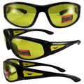 Integrity 2 Ansi Z87 1 Certified Motorcycle Safety Glasses Yellow Polycarbonate Lenses With Black Frames And Uv400 Protection 