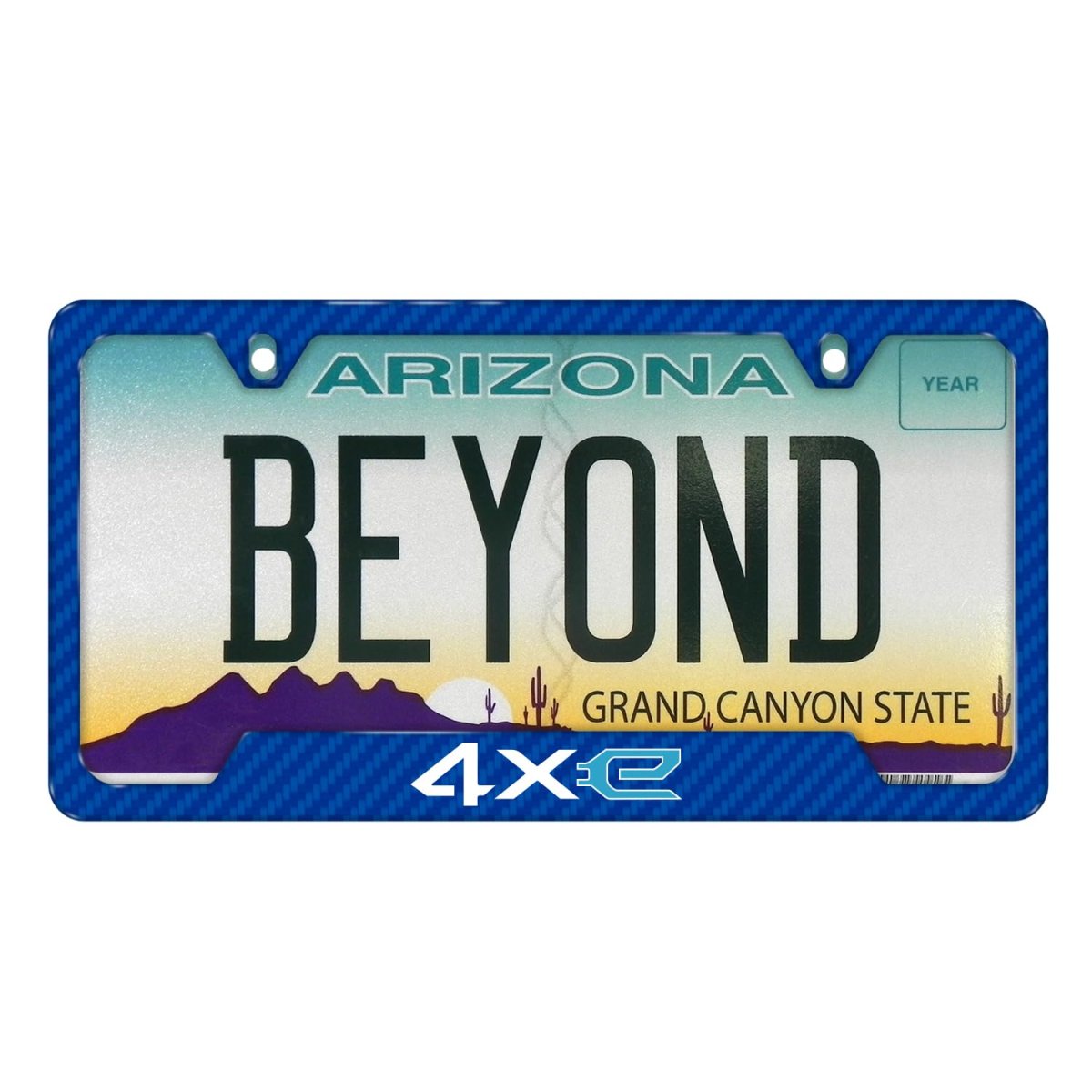 Jeep 4xe Blue Carbon Fiber Texture Abs Plastic License Plate Frame Officially Licensed 12 In X 6 Tcfbl