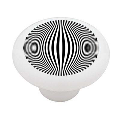 Optical Art Bulge Decorative High Gloss White Ceramic Drawer Knob