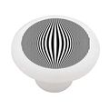 Optical Art Bulge Decorative High Gloss White Ceramic Drawer Knob 