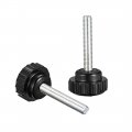 M5 X 30mm Metric Male Thread Knurled Clamping Knobs Grip Thumb Screw Hand Handle Bolt With 21mm Plastic Black 10 Pcs 