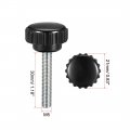 M5 X 30mm Metric Male Thread Knurled Clamping Knobs Grip Thumb Screw Hand Handle Bolt With 21mm Plastic Black 10 Pcs