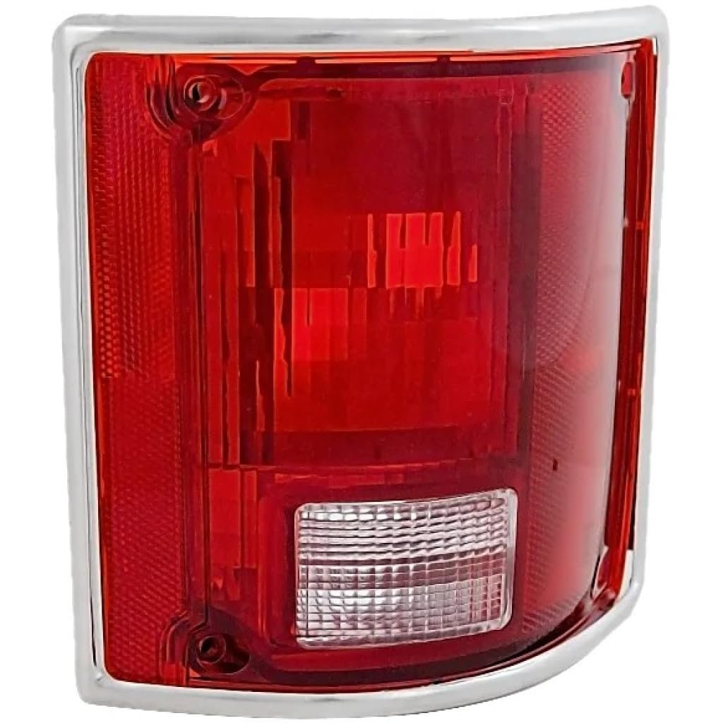 Passenger Side Tail Light Assembly For Gmc Jimmy Suburban 1990 1991 Clear And Red Lens With Housing Chrome Trim Replaces