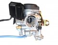 Runtong Cvk Pd19j Carburetor With Booster Pump Intake Id 19 Od 28 Air Box 40 Fits Most 49-100cc Gy6 Belt Driven Scooters