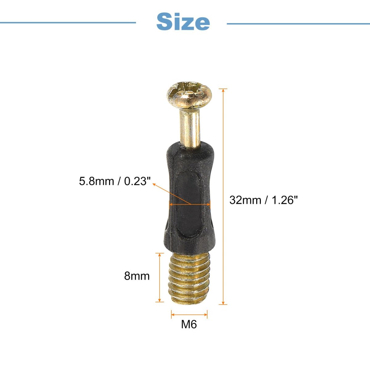 30pcs 32mm Furniture Connecting Fittings Thread Bolts Dowels Screws Metal Dowel Fitting Fasteners For Cabinet Drawer And