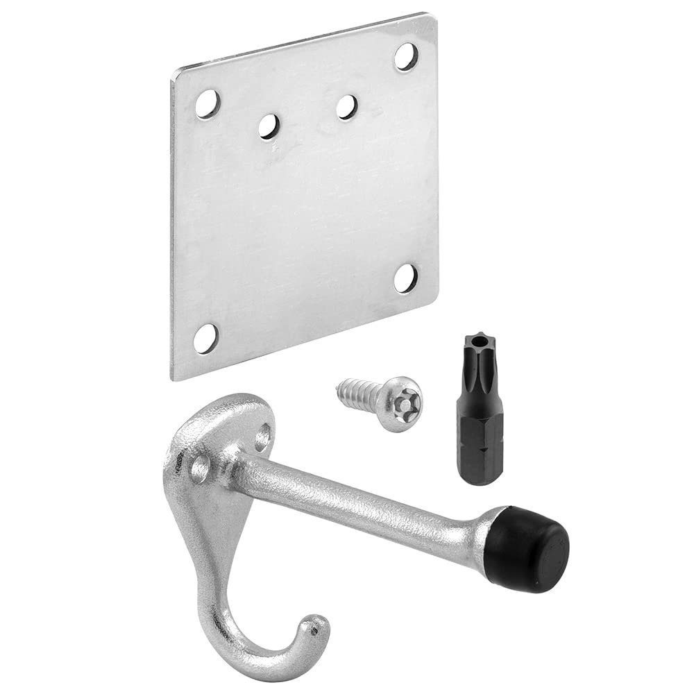 Bumper Hook Repair Kit For Toilet Partition Doors Stainless Steel Satin Chrome Finish 3 In Protrusion 656-1006 Single Pack