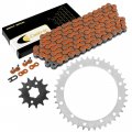 Caltric Orange Drive Chain And Sprockets Kit Compatible With Yamaha Warrior 350 Yfm350x 1989-2004