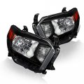 Instyleparts Black Housing Clear Lens Headlights Made For 14-18 Tundra Pickup 