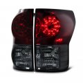 2007-2013 Toyota Tundra Pickup Truck Smoke Red Lens Premium Led Tail Light Housing Lamp Assembly Replacement Driver And 