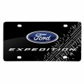 Ipick Image Ford Expedition Double Logo Tire Mark Graphic Black Acrylic License Plate