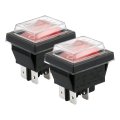 Baomain Waterproof Rocker Switch On-off Dpst Coffee Maker 125 250vac Rk1-01c Pack Of 2 Red