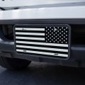 Graphics More Subdued Reverse American Usa Flag Black White Military Tactical Novelty Metal Vanity Tag License Plate
