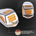 Partsam 5pcs Replacement For Square Kenworth Cab Marker Lights 48 Led Amber Flat Line Light Assembly With Chrome Plastic