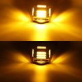 Partsam 5pcs Replacement For Square Kenworth Cab Marker Lights 48 Led Amber Flat Line Light Assembly With Chrome Plastic