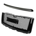 Jmtaat Front Upper Grill Hood Molding For 2007-2013 Gmc Sierra 1500 Denali Black Trim- Two Packages 