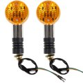 2 Pc Amber Chrome Front Rear Turn Signal Blinker Indicator Light 