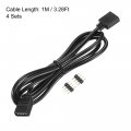 Uxcell 4 Pin 10mm Rgb Led Strip Light Connector Extension Cable 1m Length Blackpcs With 8pcs Male 4 Plugs
