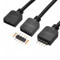 Uxcell 4 Pin 10mm Rgb Led Strip Light Connector Extension Cable 1m Length Blackpcs With 8pcs Male 4 Plugs