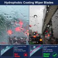 X Autohaux 1 Pair 28 24 Coating Silicone Front Windshield Wiper Blade Replacement Set For Honda Civic Coupe 2006-2011 Top-lock