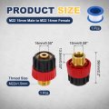 Pressure Washer Adapter M22 15mm Male To 14mm Female Quick Connect Fittings Brass Swivel With Sealant Tape For Power Washers