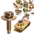 10 Sets 1 4-20 Bolts And U Nut Kit Yellow Zinc Hex Head Body For Gm Ford Chrysler Pickup Box Radiator Engine Fender Interior 