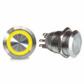 Autoloc Power Accessories 510 19mm Latching Billet Button With Led Yellow Ring 