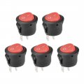 Uxcell Spst Boat Rocker Switch Round Toggle Red For Marine 2pins On Off Ac 250v 6a 125v 10a 5pcs