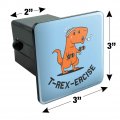 T-rex-ercise Exercise Dinosaur Funny Humor Tow Trailer Hitch Cover Plug Insert