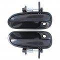 Pack Of 2 Front Left Driver And Right Passenger Side Black Exterior Door Handle 