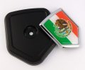 Mexico Flag Car Truck Black Shield Grill Badge Grille Chrome Emblem 2 6 X 3 1