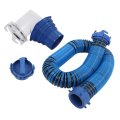 10ft Sewer Hose With Rotary Clamp For Rv Camper Includes 90 Degree Interface 4-in-1 Adapter And Pre-attached Bayonet Fittings 