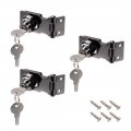 Uxcell 2 5-inch Keyed Hasp Locks Zinc Alloy Twist Knob Locking W Screws For Door Cabinet Alike Black 3pcs