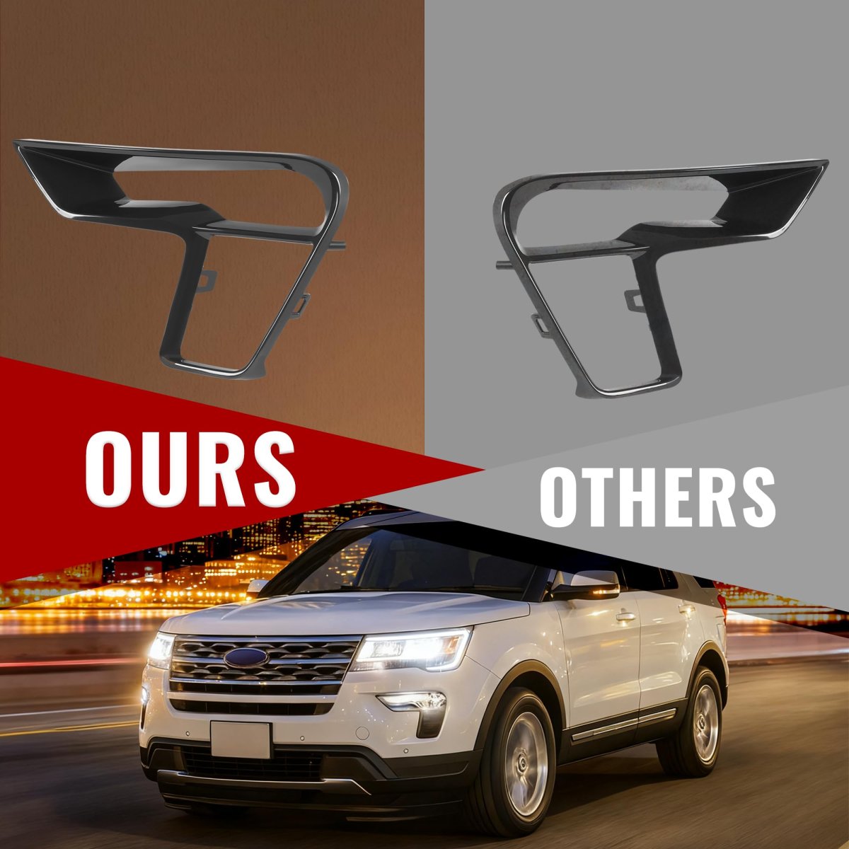 Pair Fog Light Bezel For 2018 2019d Explorer Front Bumper Lamp Cover Trim Mo 5912 Black Abs Plastic Replacement For Fo1039181