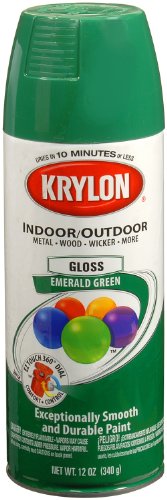 Krylon K05201602 Emerald Green Interior And Exterior Decorator Paint 12 Oz Aerosol