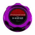 Vms Racing Purple Oil Cap With Powered By H22 Emblem In Cnc Machined Billet Aluminum Compatible Honda Series Engines