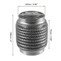 Universal Exhaust Flexible Pipe Tubing 2 56 In X 4 Stainless Steel Joint Silver Tone For Most Cars