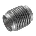 2 56 X4 Car Exhaust Flexible Pipe Tubing Universal Joint Stainless Steel Silver Tone 