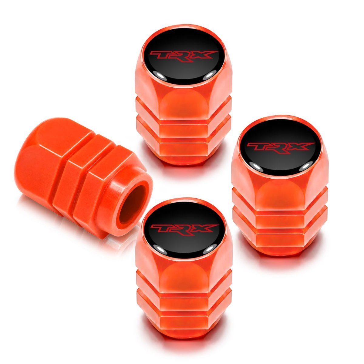 Official Ram 15 Trx Glow In The Dark Tire Valve Caps Black And Orange Red Set Of 4 Universal Fit Plastic Stem 0 6 X 0 75