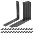12 Set L Corner Bracket Brace Metal Joint Right Angle Brackets Fastener With Screws For Wood Shelves Black 3 15 X0 59 X3 