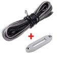 50x1 4 Gray Synthetic Winch Rope Cable 5000lbs Billet Aluminum Hawse Fairlead Stoppers Line Saver Universal