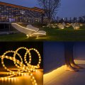 Solar Led Strip Lights 90 9 84ft Flexible Waterproof String 8 Lighting Modes Warm White For Patio Garden Home Wedding And 