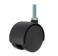 Twin Wheel Caster Solutions Twhn-50n-t17-bk 2 Diameter Nylon Hooded Non-brake 3 8-16 X 1 Length Threaded Stem 110 Lb Capacity 