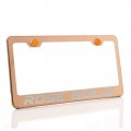 Uframe Laser Engraving Customized Electroplating Rose Gold Stainless Steel License Plate Frame W Screw Caps Hardwares Upgraded