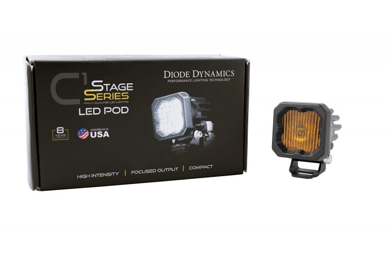 Diode Dynamics Stage Series C1 Yellow Sae Dot Fog Standard Led Pod One W Amber Backlight